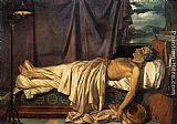 Bed Canvas Paintings - Lord Byron on his Death-bed